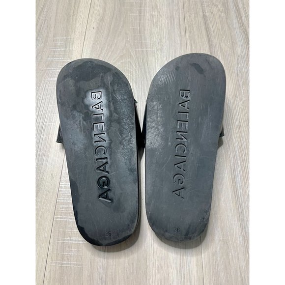 Balenciaga Classic Logo Leather Slides 6 - Picture 15 of 15